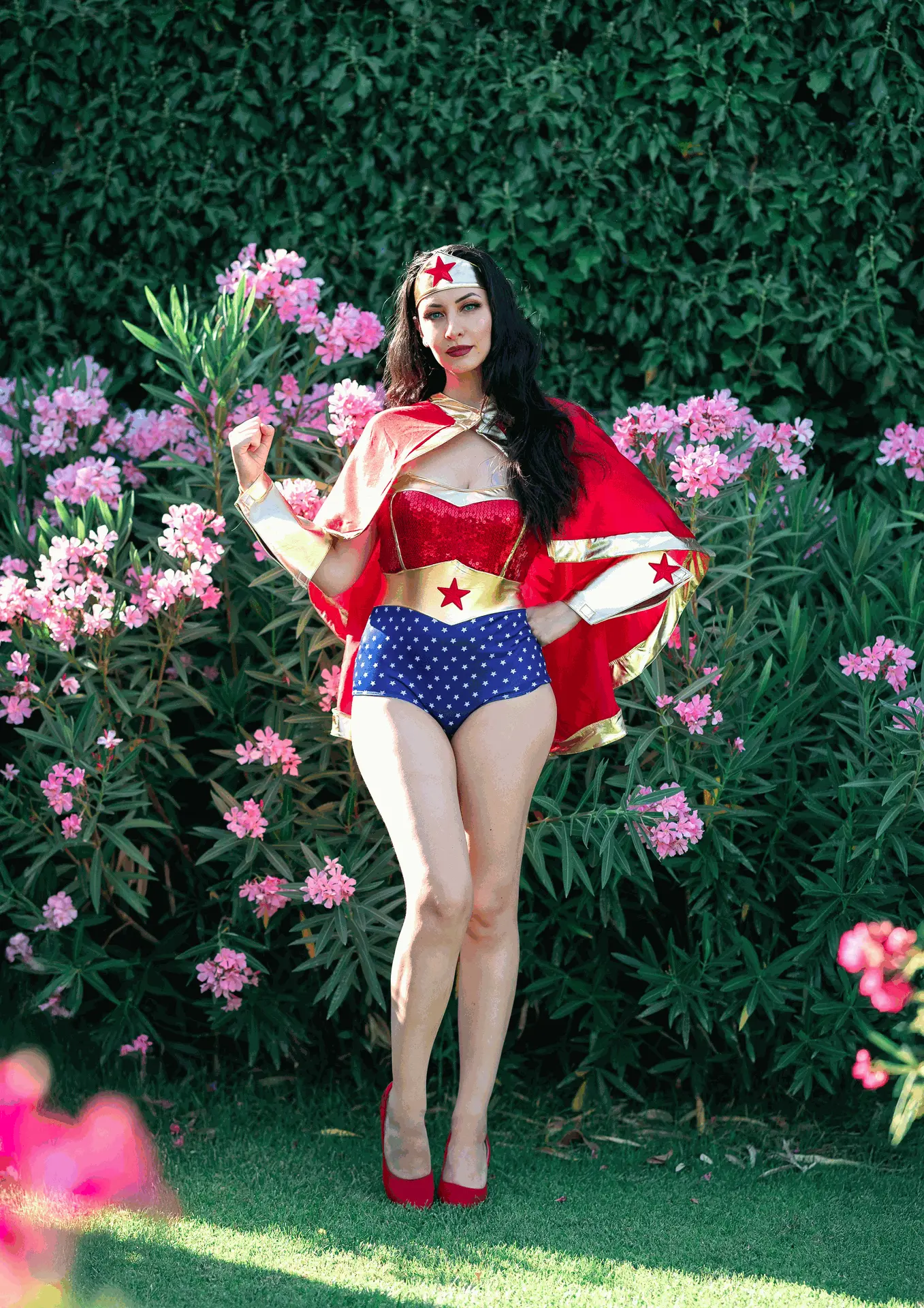 Cosplay Wonder Woman DC Comics versión clásica