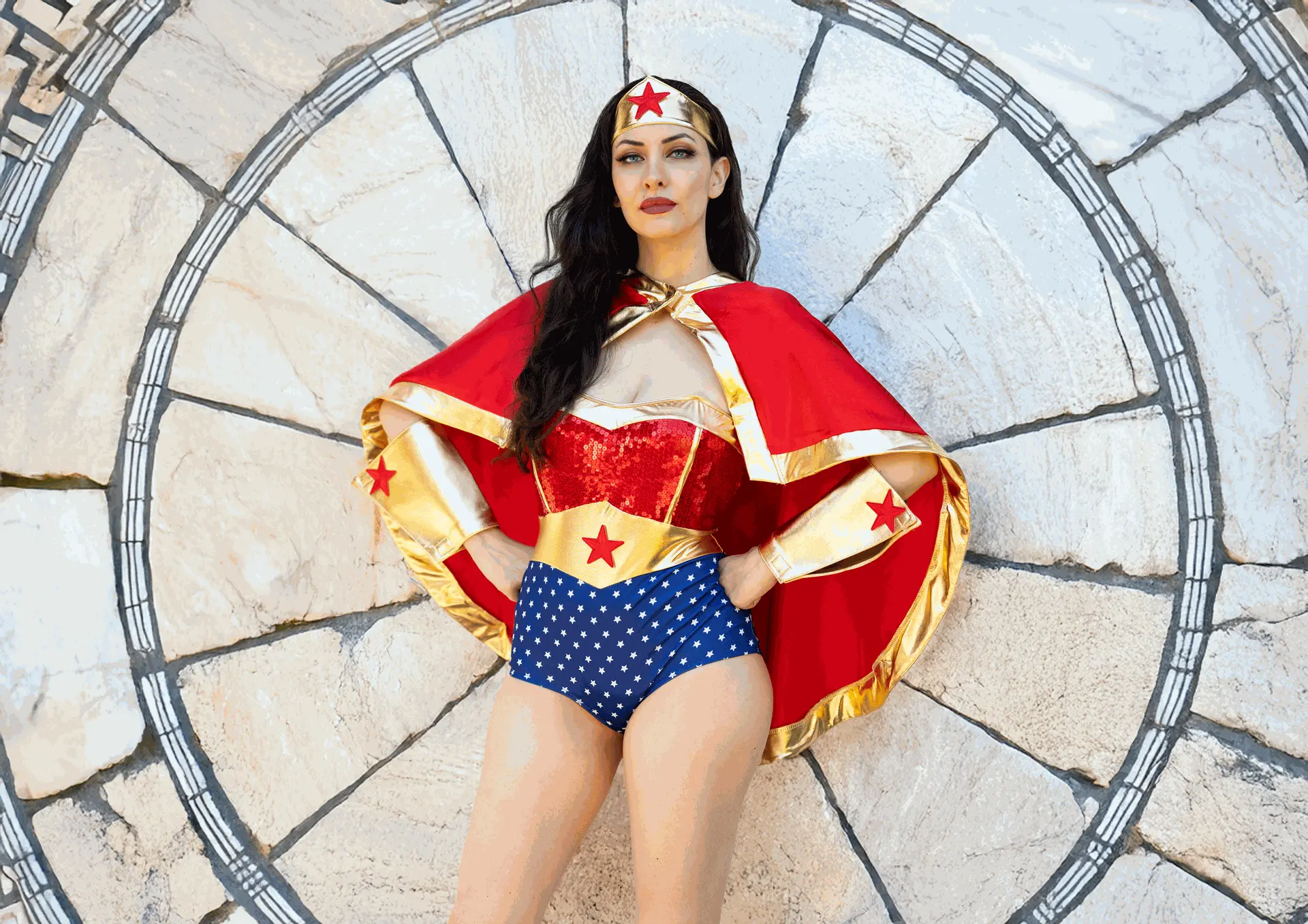 Soyittara cosplay de Wonder Woman clásica superheroína Mujer Maravilla