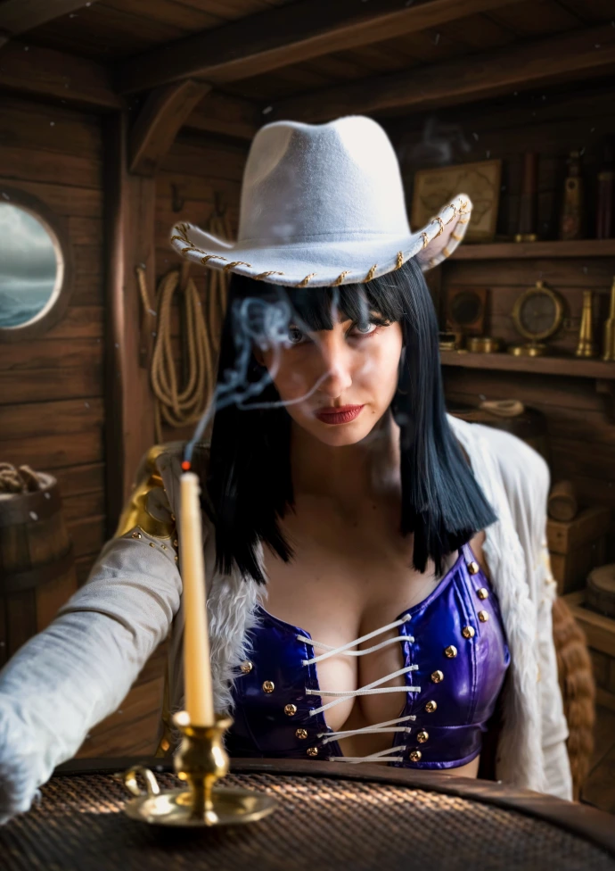 Soyittara caracterizada como Nico Robin de One Piece anime