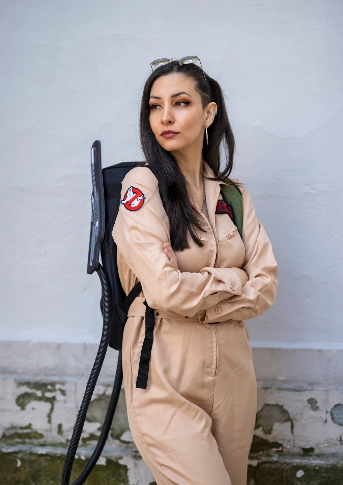 Soyittara disfraz clásico Ghostbusters con mochila de protones